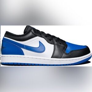 Nike Men's Sneakers Black Blue White Nike Jordan 1 low royal blue